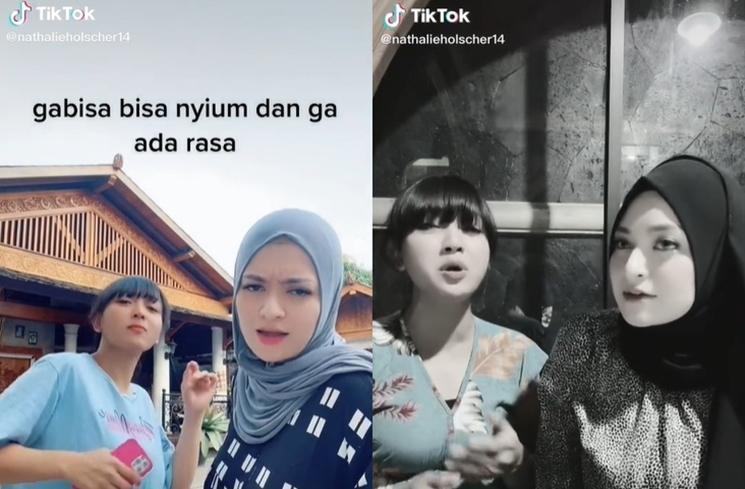 Kebersamaan Nathalie Holscher dan Riesca Rossianna. (TikTok/nathalieholscher14)
