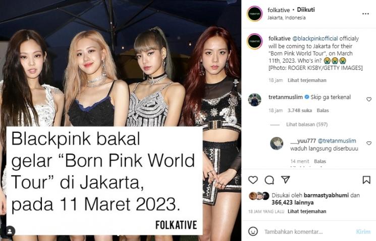 Tretan Muslim diprotes gegara komentari BLACKPINK. (Instagram/folkative)