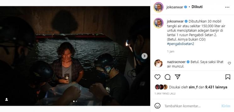 Adegan rumah susun banjir di Pengabdi Setan 2. (Instagram/jokoanwar)