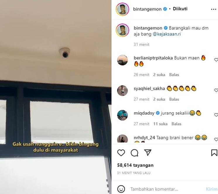 Bintang Emon Rekomendasikan CCTV di Rumahnya. (Instagram/bintangemon)
