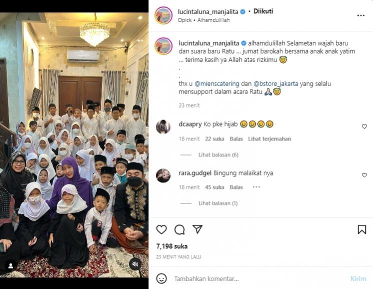 Lucinta Luna Tasyakuran wajah dan suara baru. (Instagram/lucintaluna_manjalita)