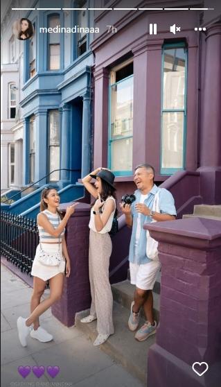 Potret Gading Marten Liburan di London. (Instagram/medinadinaaa)