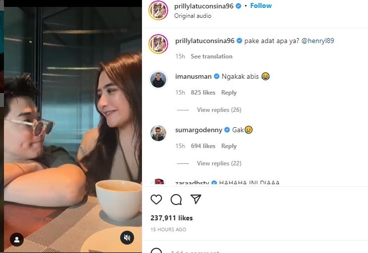 Momen Prilly Latuconsina Ngopi Bareng Henry Lau. (Instagram/prillylatuconsina)