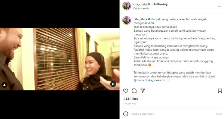 Cita Citata dan Didi Mahardhika. (Instagram/cita_citata)