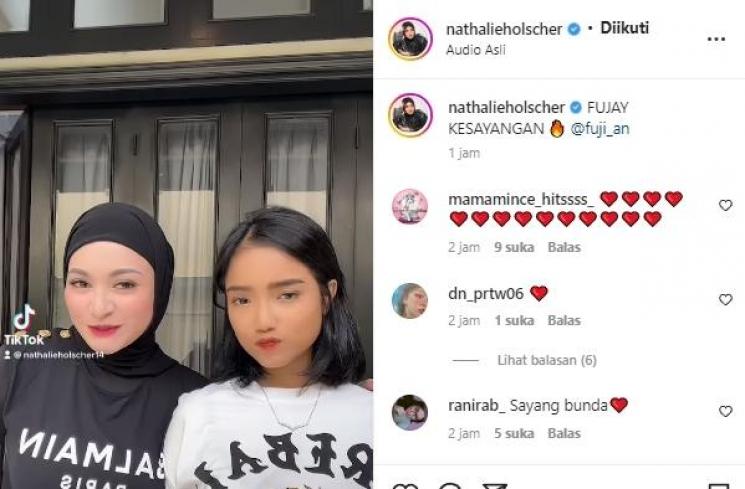 Nathalie Holscher dan Fuji (instagram/@nathalieholscher)