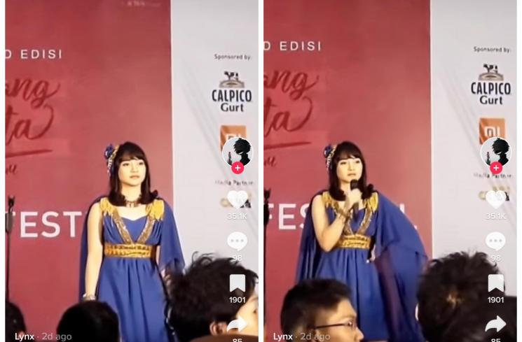 Kinal eks JKT48 marah dilempar sepatu (TikTok/@xylz_13)