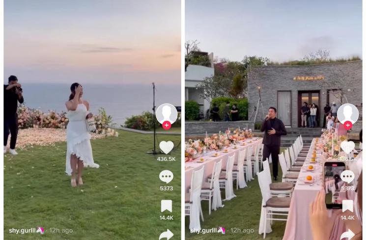 Tulus nyanyi di acara lamaran Jessica Mila (TikTok/@________123123)
