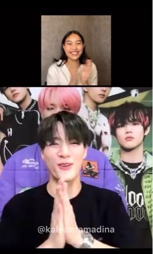 Momen Kalya Islamadina Video Call dengan Member NCT. (Instagram/kalyaislamadina)