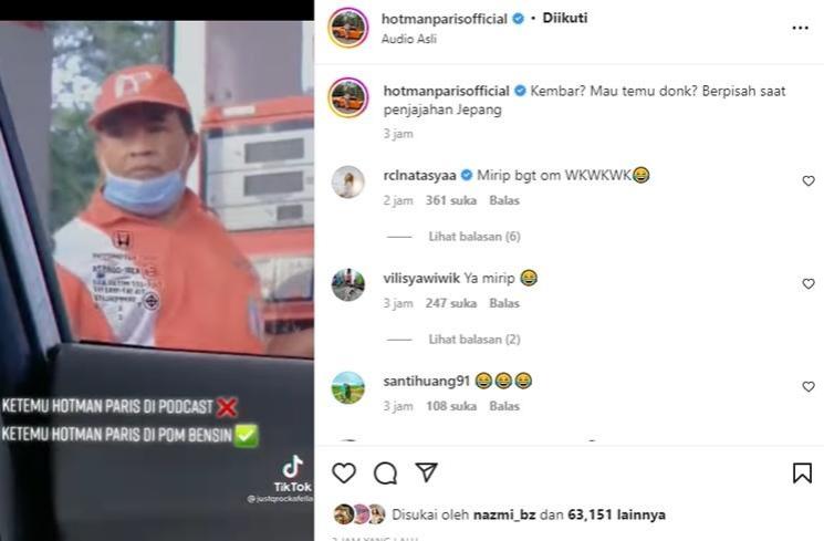 Reaksi Hotman Paris saat tahu punya "kembaran" petugas pom bensin. (Instagram/@hotmanparisofficial)