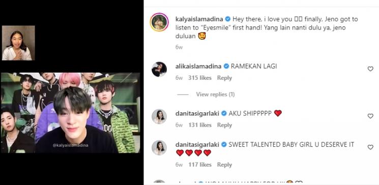 Momen Kalya Islamadina Video Call dengan Member NCT. (Instagram/kalyaislamadina)