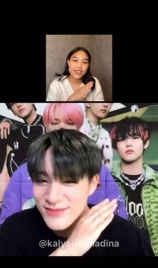 Momen Kalya Islamadina Video Call dengan Member NCT. (Instagram/kalyaislamadina)