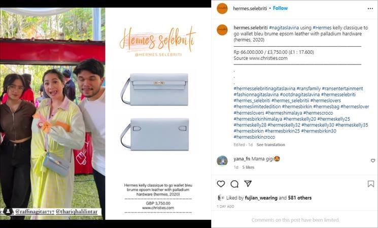 Harga tas mungil Nagita Slavina. (Instagram/@hermes.selebriti)
