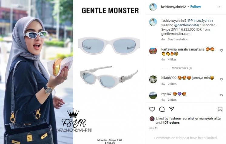 Koleksi Kacamata Syahrini (instagram/@fashionsyahrini2)