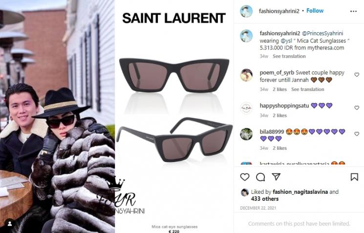 Koleksi Kacamata Syahrini (instagram/@fashionsyahrini2)