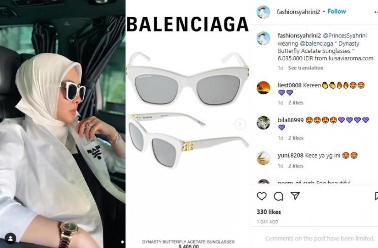 Koleksi Kacamata Syahrini (instagram/@fashionsyahrini2)
