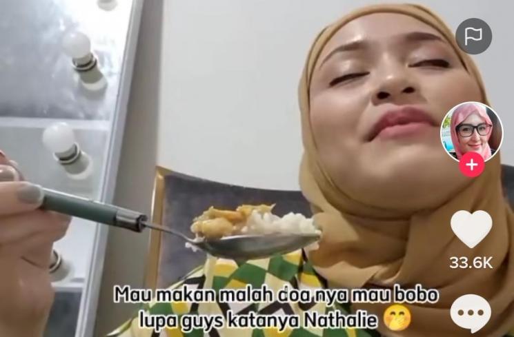 Nathalie Holscher salah baca doa (TikTok/@yuliawidiastuti2)