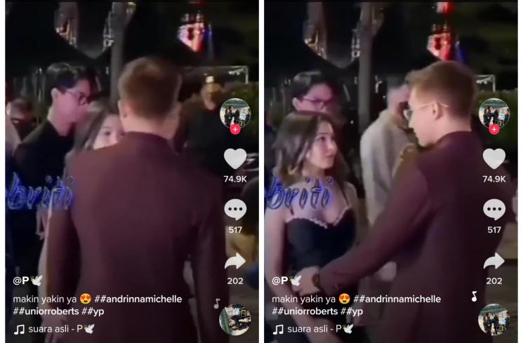 Sandrinna Michelle kepergok pegangan tangan dengan Junior Roberts (TikTok/@mmochii19)