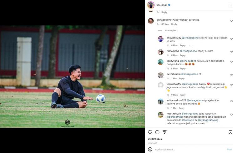 Erina Gudono berani komentari foto Kaesang Pangarep. (Instagram/@kaesangp)