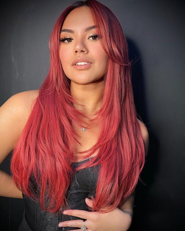 Foto Shafa Harris dengan rambut merah. (Instagram/@shafaharris)