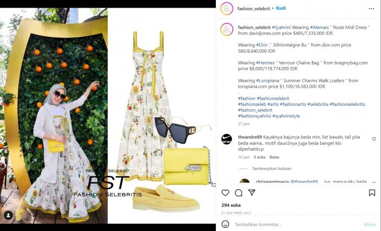 Fashion Syahrini [Instagram/@fashion_selebrit]