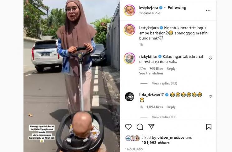 Baby L ngantuk (instagram/@lestykejora)