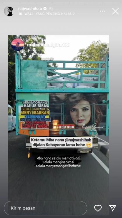 Wajah Najwa Shihab di Truk [Instagram/@najwashihab]