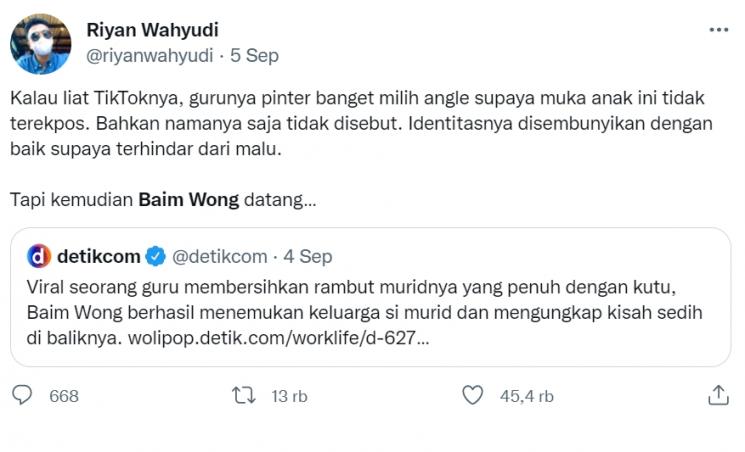 Baim Wong dikecam oleh warganet di Twitter (Twitter/riyanwahyudi)