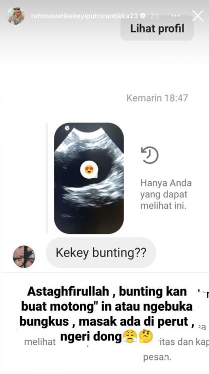 Kekeyi Jawab Pamer Foto USG [Instagram/@rahmawatikekeyiputricantikka23]