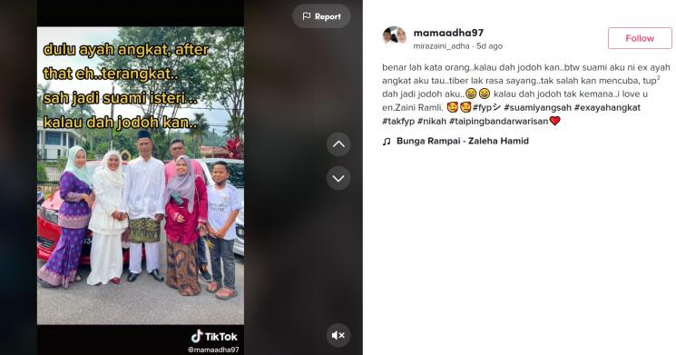 Mira dan suaminya, Zaini Ramli (TikTok/mamaadha97)