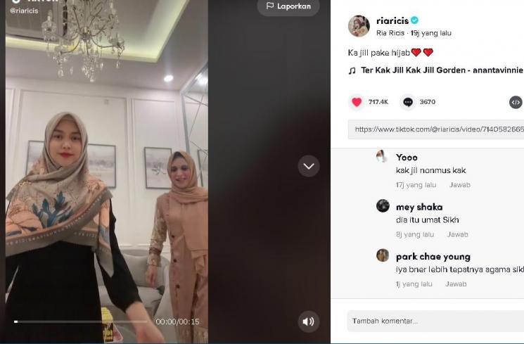 Ria Ricis dan Kak Jill (tiktok/@riaricis)