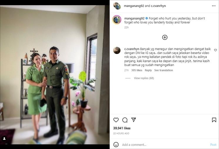 Aprilio Manganang unggah foto bareng calon istri. (Instagram/@manganang92)