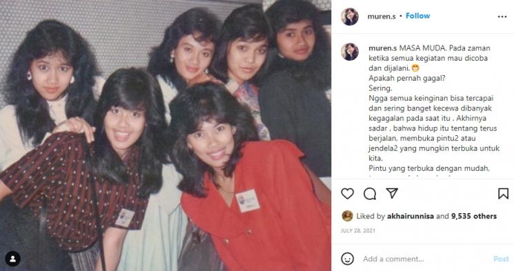 Foto Masa Muda Ibu Maudy Ayunda. (Instagram/muren.s)
