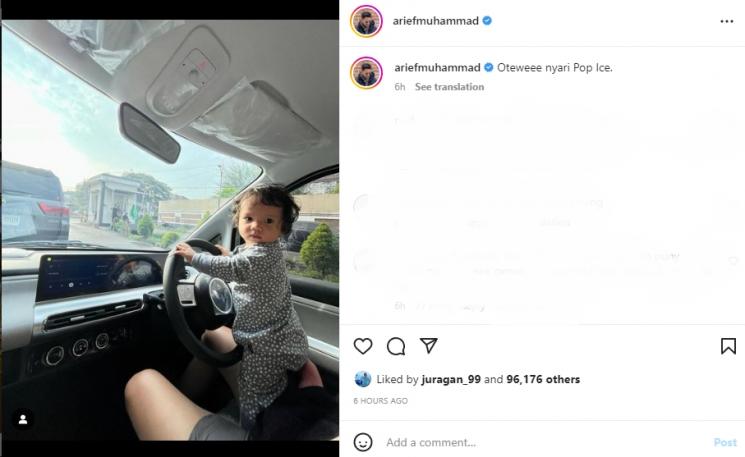 Arief Muhammad belikanputrinya mobil mewah. (Instagram/ariefmuhammad)