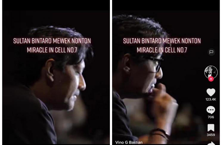 Andre Taulany mewek nonton Miracle In Cell No 7 (TikTok/@vinogbastian__)