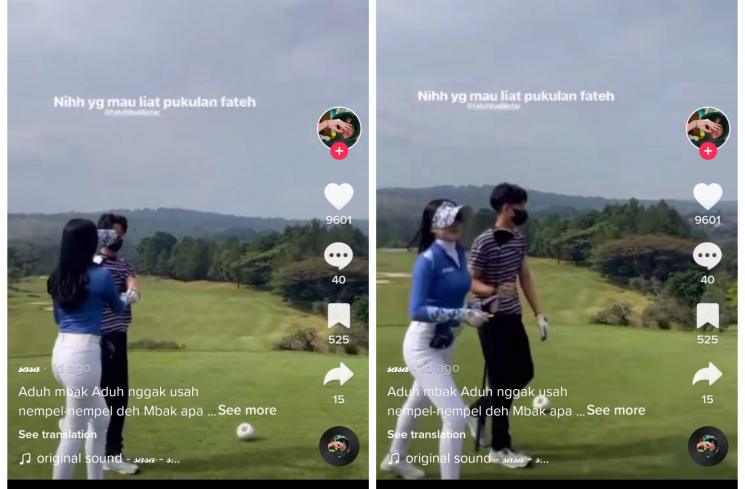 Fateh Halilintar digoda caddy golf (TikTok/@fatehhalilintar81)