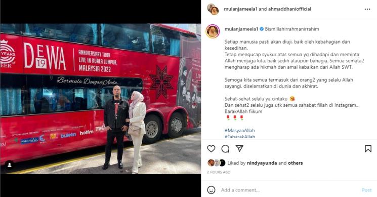 Ahmad Dhani dan Mulan Jameela. (Instagram/mulanjameela1)