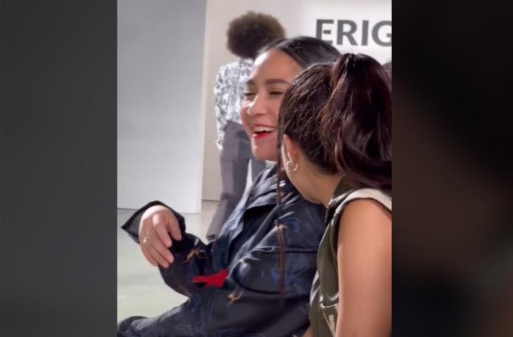 Momen Kocak Nagita Slavina Nonton Raffi Ahmad Fashion Show (TikTok/@kongserr)
