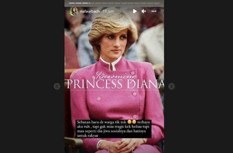 Nafa Urbach terharu disebut sebagai Putri Diana versi Indonesia. (Instagram/@nafaurbach)