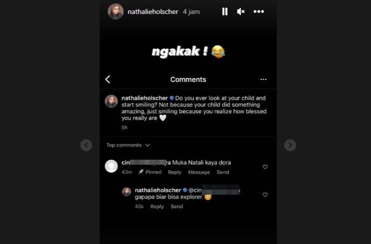 Reaksi tak terduga Nathalie Holscher usai wajahnya dihina. (Instagram/@nathalieholscher)
