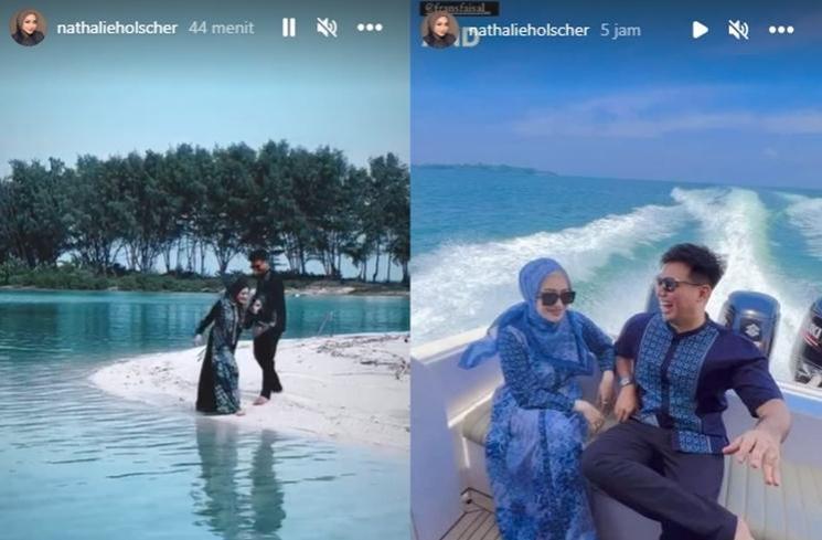 Nathalie Holscher dan Frans Faisal Pemotretan dengan Outfit Couple. (Instagram/nathalieholscher)