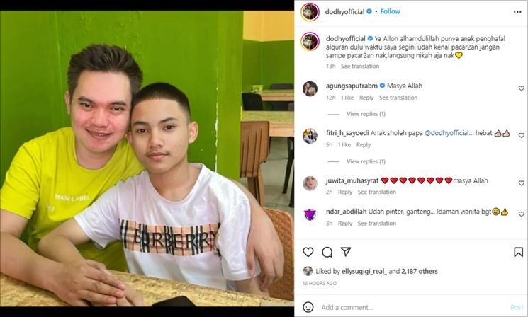 Dodhy Kangen Band bangga anaknya jadi hafiz. (Instagram/@dodhyofficial)