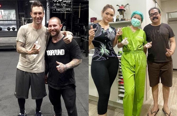 Adu Gaya Adam Levine dan Adam Suseno (Instagram/@adamlevine/@inul.d)