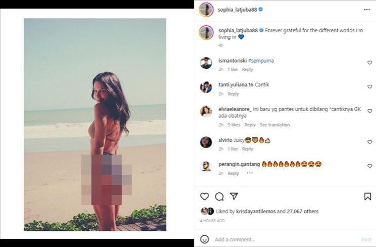 Penampilan seksi Sophia Latjuba. (Instagram/@sophia_latjuba88)