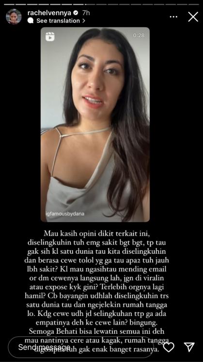 Rachel Vennya Komentari Isu Selingkuh Adam Levine. (Instagram/rachelvennya)