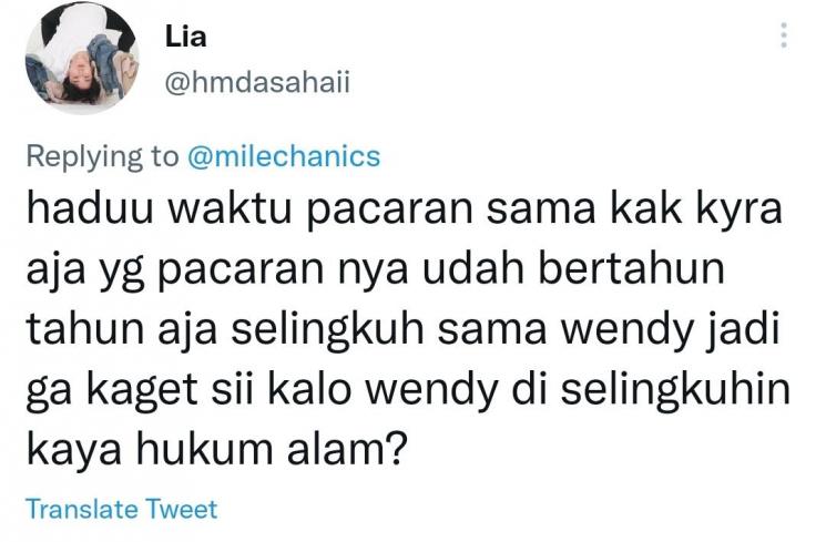 Wendy Walters dituding kena karma (Twitter/@hmdasahaii)