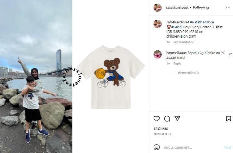 Outfit Rafathar dan Rayyanza di Amerika (instagram/@rafatharcloset)