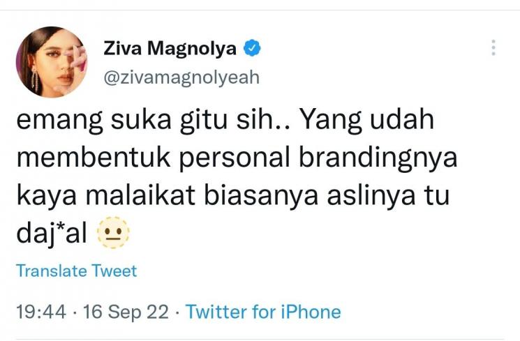 cuitan Ziva Magnolya (Twitter/@zivamagnolyeah)