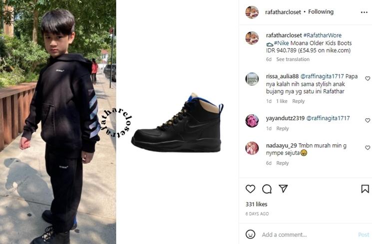 Outfit Rafathar dan Rayyanza di Amerika (instagram/@rafatharcloset)