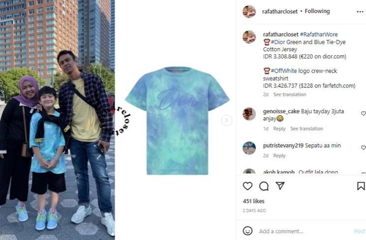 Outfit Rafathar dan Rayyanza di Amerika (instagram/@rafatharcloset)