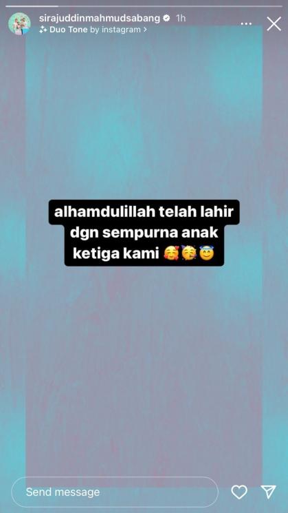 Kelahiran Anak ke-2 Zaskia Gotik [Instagram/sirajuddinmahmudsabang]
